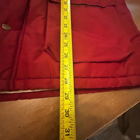 Vtg LL Bean Baxter State Parka Lined Jacket Coat Men's Size L Red Hooded USA